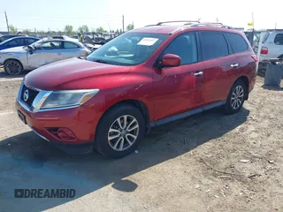 2013 Nissan Pathfinder Platinum with VIN 5N1AR2MN7DC605905, listed as a IAAI auction lot 42012107 with 154,420 mi miles. Bid and sale history available at carsss.com. Image 2.