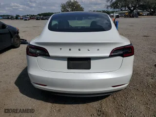 2023 Tesla Model 3 with VIN 5YJ3E1EA6PF396808, listed as a Copart auction lot 50606185 with 27,838 mi miles and Salvage Title. Bid and sale history available at carsss.com. Image 6.