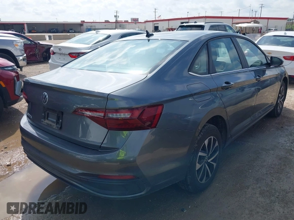 2024 Volkswagen Jetta S with VIN 3VW5M7BU6RM090197, listed as a IAAI auction lot 42724682 with 30,077 mi miles and . Bid and sale history available at DreamBid. Image 4.