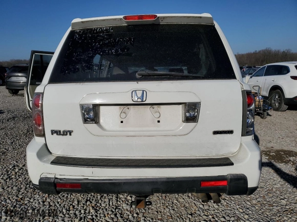 2006 Honda Pilot EX-L with VIN 2HKYF18556H545470, listed as a Copart auction lot 48614675 with 0 mi miles and Salvage Title. Bid and sale history available at carsss.com. Image 6.