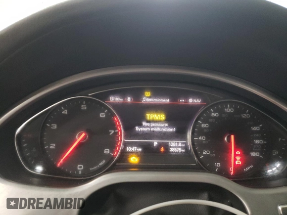 2015 Audi A8 with VIN WAUJGAFD1FN011100, listed as a Copart auction lot 49166055 with 38,575 mi miles and Salvage title. Bid and sale history available at DreamBid. Image 9.