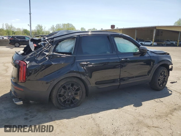 2022 Kia Telluride EX with VIN 5XYP3DHC3NG228264, listed as a Copart auction lot 55439255 with 51,117 mi miles and Salvage title. Bid and sale history available at DreamBid. Image 3.