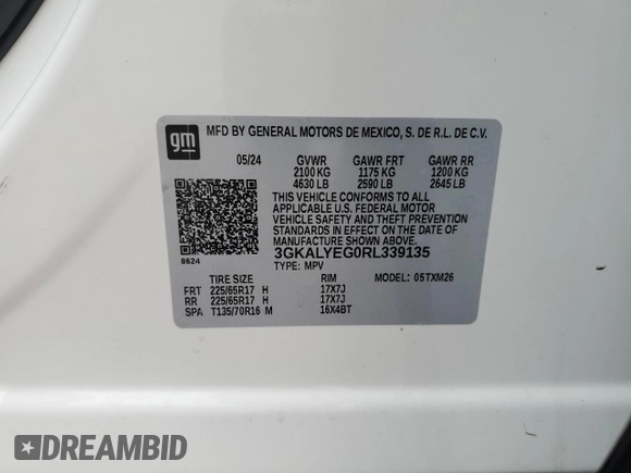 2024 GMC Terrain AT4 с VIN 3GKALYEG0RL339135, выставлен на аукционе Copart как лот 54039625 с пробегом 14 835 миль миль и Списание • Salvage title. История ставок и продаж доступна на DreamBid. Изображение 13.