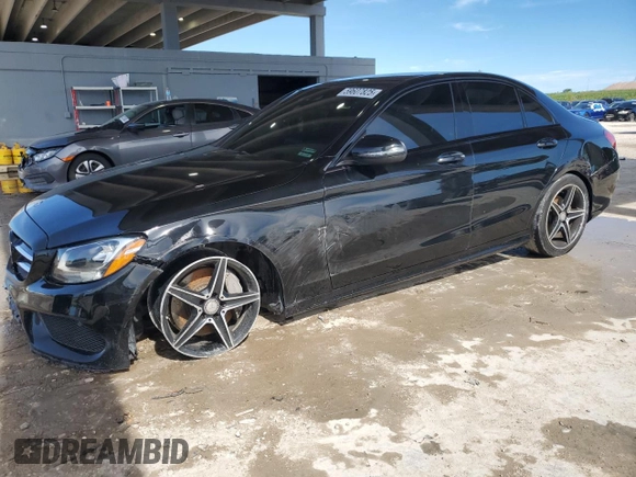 2017 Mercedes-Benz C 300 with VIN 55SWF4JB7HU205892, listed as a Copart auction lot 59607825 with 104,146 mi miles and Salvage title. Bid and sale history available at DreamBid. Image 1.
