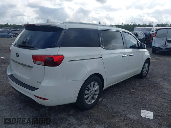 2016 Kia Sedona LX with VIN KNDMB5C19G6084405, listed as a IAAI auction lot 41211452 with 88,783 mi miles. Bid and sale history available at carsss.com. Image 4.