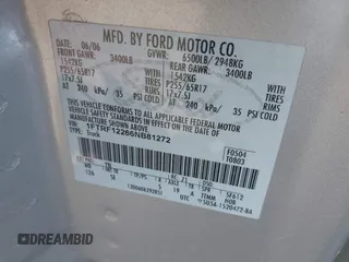 2006 Ford F-150 XL with VIN 1FTRF12266NB81272, listed as a IAAI auction lot 42383652 with 197,486 mi miles and . Bid and sale history available at DreamBid. Image 9.
