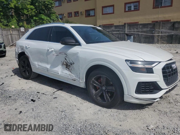 2019 Audi Q8 Premium with VIN WA1AVAF17KD015015, listed as a Copart auction lot 59841555 with 49,977 mi miles and Non repairable. Bid and sale history available at DreamBid. Image 4.