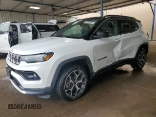 2025 Jeep Compass Limited z VIN 3C4NJDCN2ST513774, wystawiony jako Copart lot #65841015 z przebiegiem 13 704 mil mil oraz Czysty tytuł • Clean title. Historia ofert i sprzedaży dostępna na DreamBid. Obrazek 1.