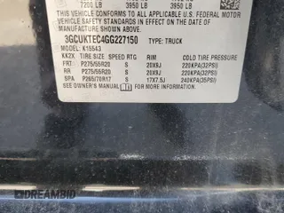 2016 Chevrolet Silverado 1500 High Country with VIN 3GCUKTEC4GG227150, listed as a Copart auction lot 45308675 with 122,847 mi miles and Salvage Title. Bid and sale history available at DreamBid. Image 12.
