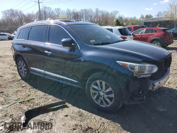 2015 Infiniti QX60 with VIN 5N1AL0MM9FC532911, listed as a Copart auction lot 50369175 with 105,673 mi miles and Salvage Title. Bid and sale history available at DreamBid. Image 4.