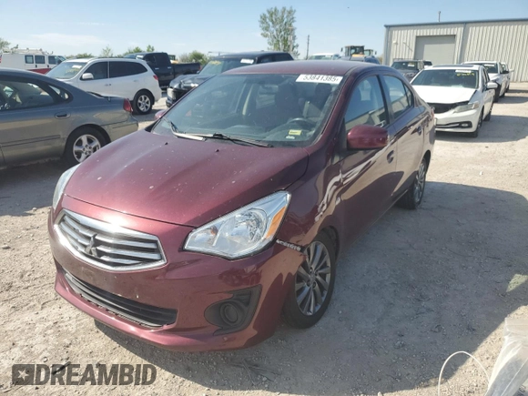 2018 Mitsubishi Mirage ES z VIN ML32F3FJ4JHF09798, wystawiony jako Copart lot #53841385 z przebiegiem 68 285 mil mil oraz Szkoda całkowita • Salvage title. Historia ofert i sprzedaży dostępna na DreamBid. Obrazek 1.