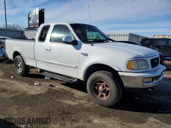 1997 Ford F-150 XL with VIN 1FTDX1866VKB08985, listed as a Copart auction lot 43708935 with 208,670 mi miles and Salvage title. Bid and sale history available at DreamBid. Image 4.
