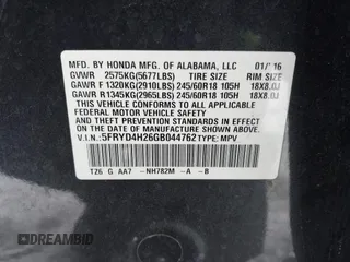 2016 Acura MDX with VIN 5FRYD4H26GB044762, listed as a IAAI auction lot 41400131 with 122,213 mi miles. Bid and sale history available at carsss.com. Image 9.