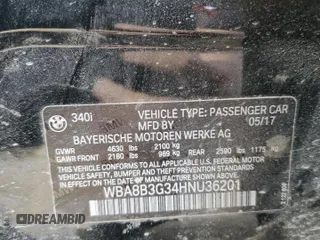 2017 BMW 3 Series 340i with VIN WBA8B3G34HNU36201, listed as a Copart auction lot 49166365 with Not Provided miles and Salvage Title. Bid and sale history available at carsss.com. Image 13.