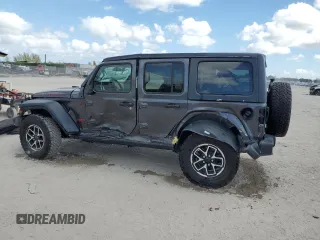 2024 Jeep Wrangler Rubicon z VIN 1C4PJXFG6RW261748, wystawiony jako Copart lot #44166485 z przebiegiem 7 911 mil mil oraz Szkoda całkowita • Salvage title. Historia ofert i sprzedaży dostępna na DreamBid. Obrazek 2.