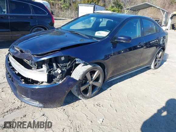 2016 Dodge Dart GT with VIN 1C3CDFEB9GD539044, listed as a IAAI auction lot 41623252 with 205,158 mi miles. Bid and sale history available at carsss.com. Image 2.