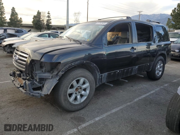 2004 Infiniti QX56 with VIN 5N3AA08A44N811844, listed as a Copart auction lot 81767923 with 224,847 mi miles and Salvage Title. Bid and sale history available at carsss.com. Image 1.