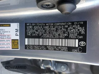 2020 Toyota Corolla SE with VIN JTDS4RCE0LJ001852, listed as a Copart auction lot 50583125 with 68,421 mi miles and Salvage Title. Bid and sale history available at DreamBid. Image 12.