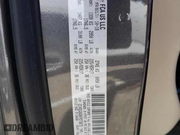 2019 Dodge Grand Caravan SE with VIN 2C4RDGBG8KR573672, listed as a Copart auction lot 52231875 with 108,265 mi miles and Salvage Title. Bid and sale history available at DreamBid. Image 15.