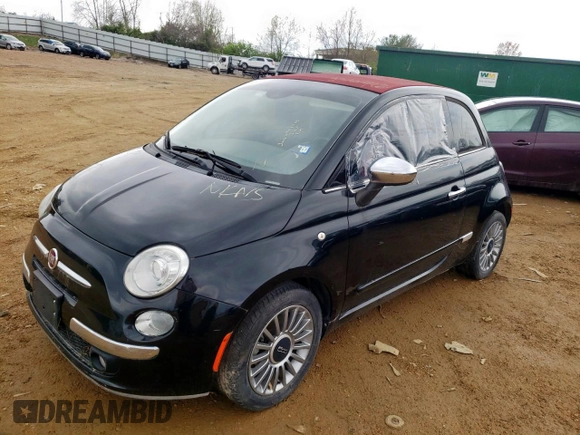 2013 FIAT 500 Lounge with VIN 3C3CFFER5DT664944, listed as a Copart auction lot 51262494 with Not provided miles and Non repairable. Bid and sale history available at DreamBid. Image 9.