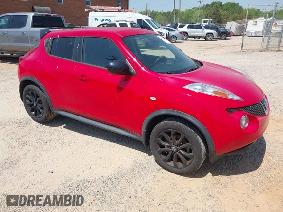 2014 Nissan Juke SL with VIN JN8AF5MV7ET483065, listed as a IAAI auction lot 42076991 with 66,899 mi miles. Bid and sale history available at carsss.com. Image 1.