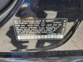 2019 Volkswagen Passat Wolfsburg Edition z VIN 1VWLA7A30KC013728, wystawiony jako Copart lot #56942935 z przebiegiem 117 878 mil mil oraz Szkoda całkowita • Salvage title. Historia ofert i sprzedaży dostępna na DreamBid. Obrazek 12.