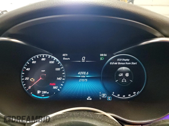 2021 Mercedes-Benz C 300 with VIN W1KWF8EB8MR644824, listed as a Copart auction lot 46286505 with 27,075 mi miles and Non Repairable. Bid and sale history available at carsss.com. Image 9.