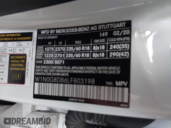 2020 Mercedes-Benz GLC 300 z VIN W1N0G8DB6LF803198, wystawiony jako IAAI lot #41170361 z przebiegiem 56 556 mil mil oraz . Historia ofert i sprzedaży dostępna na DreamBid. Obrazek 9.