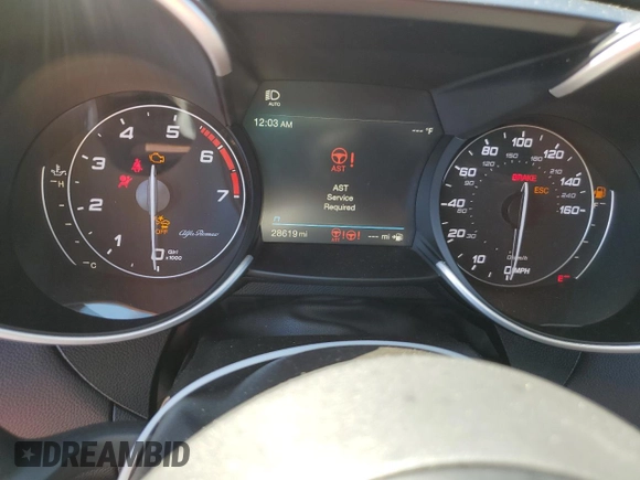 2022 Alfa Romeo Giulia with VIN ZARFAMAN6N7655650, listed as a Copart auction lot 56172805 with 28,619 mi miles and Salvage title. Bid and sale history available at DreamBid. Image 9.