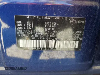 2016 Subaru Legacy Premium with VIN 4S3BNAD61G3061994, listed as a Copart auction lot 64845515 with 93,540 mi miles and Salvage title. Bid and sale history available at DreamBid. Image 13.