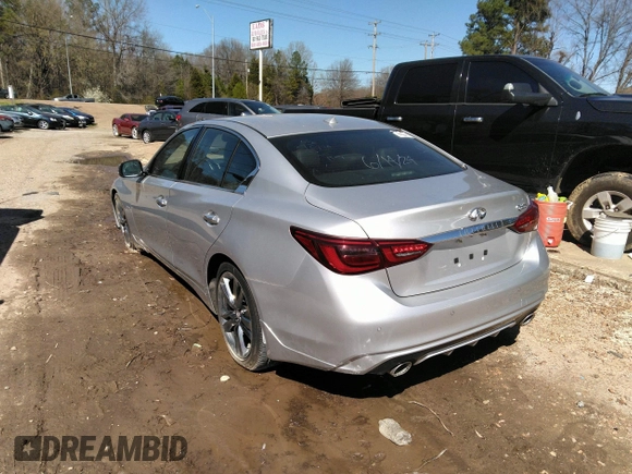 2020 Infiniti Q50 Red Sport 400 with VIN JN1FV7AP2LM630098, listed as a IAAI auction lot 41828404 with 33,962 mi miles and . Bid and sale history available at DreamBid. Image 3.