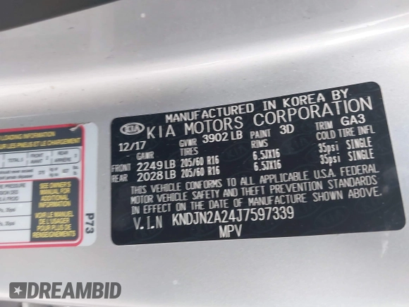 2018 Kia Soul with VIN KNDJN2A24J7597339, listed as a IAAI auction lot 41801843 with 159,310 mi miles. Bid and sale history available at carsss.com. Image 9.