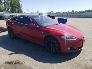2017 Tesla Model S 100D with VIN 5YJSA1E24HF213343, listed as a Copart auction lot 52175575 with 72,502 mi miles and Salvage Title. Bid and sale history available at DreamBid. Image 4.