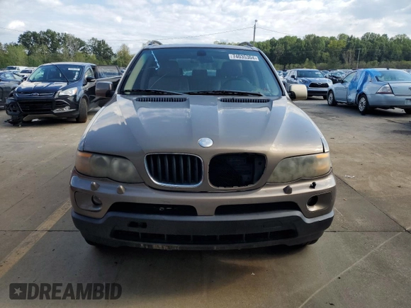 2005 BMW X5 3.0i with VIN 5UXFA13575LY08595, listed as a Copart auction lot 74035304 with 241,589 mi miles and Clean Title. Bid and sale history available at carsss.com. Image 5.
