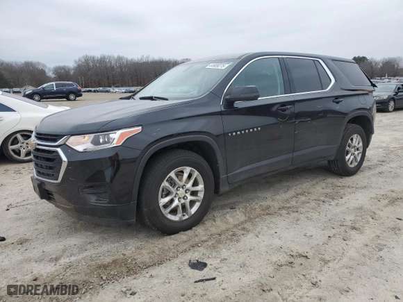 2021 Chevrolet Traverse LS with VIN 1GNERFKWXMJ160216, listed as a Copart auction lot 44909275 with 114,667 mi miles and Salvage Title. Bid and sale history available at carsss.com. Image 1.