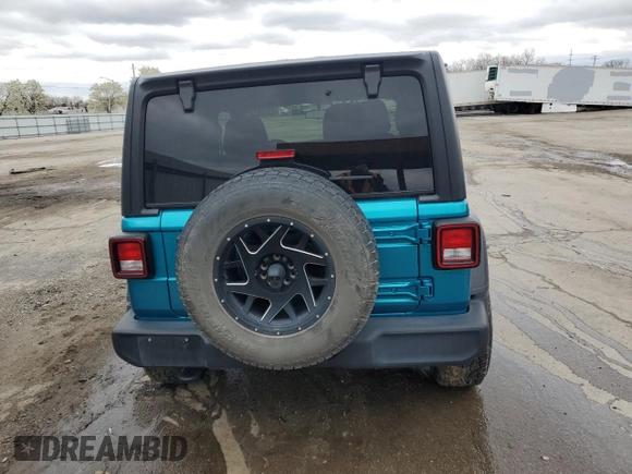 2020 Jeep Wrangler Sport S with VIN 1C4GJXAN3LW202881, listed as a Copart auction lot 53706335 with 47,743 mi miles and Salvage title. Bid and sale history available at DreamBid. Image 6.