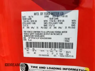 2014 Ford F-150 XL with VIN 1FTFW1CF1EKE85369, listed as a Copart auction lot 61686445 with 86,139 mi miles and Salvage title. Bid and sale history available at DreamBid. Image 12.