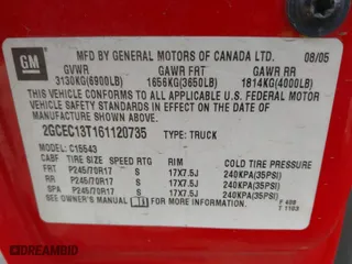 2006 Chevrolet Silverado 1500 LT1 with VIN 2GCEC13T161120735, listed as a IAAI auction lot 41725133 with 244,862 mi miles. Bid and sale history available at carsss.com. Image 9.