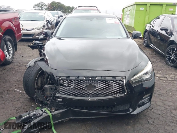 2015 Infiniti Q50 Premium with VIN JN1BV7AR1FM411864, listed as a IAAI auction lot 40800193 with 104,154 mi miles. Bid and sale history available at carsss.com. Image 11.