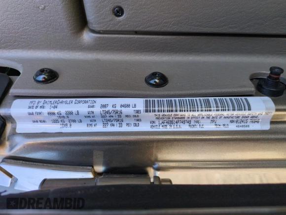 2004 Jeep Wrangler Rubicon with VIN 1J4FA69S14P749749, listed as a Copart auction lot 44458485 with 99,121 mi miles and Salvage Title. Bid and sale history available at carsss.com. Image 12.