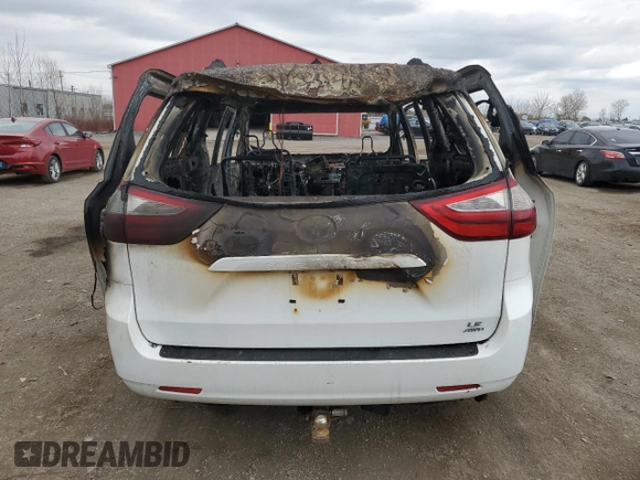 2018 Toyota Sienna LE с VIN 5TDJZ3DCXJS206893, выставлен на аукционе Copart как лот 54091505 с пробегом Не указан миль и На запчасти • Non repairable. История ставок и продаж доступна на DreamBid. Изображение 6.