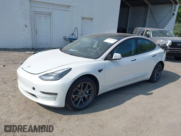 2021 Tesla Model 3 Long Range with VIN 5YJ3E1EB8MF943677, listed as a IAAI auction lot 36373517 with 23,726 mi miles and . Bid and sale history available at DreamBid. Image 2.