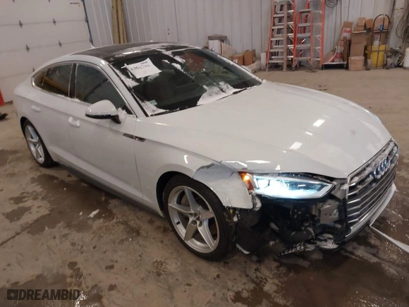 2019 Audi A5 Sportback Premium Plus with VIN WAUENCF58KA044074, listed as a IAAI auction lot 41300962 with 45,001 mi miles. Bid and sale history available at carsss.com. Image 1.
