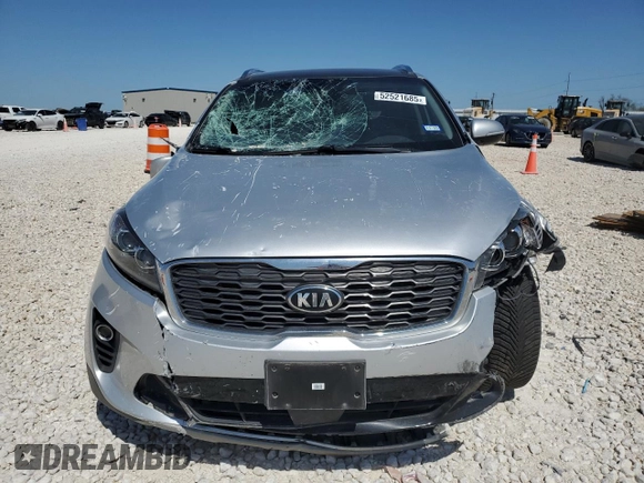 2019 Kia Sorento EX Sport V6 with VIN 5XYPH4A54KG608397, listed as a Copart auction lot 52521685 with 83,032 mi miles and Salvage Title. Bid and sale history available at carsss.com. Image 5.