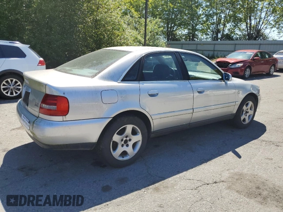 1999 Audi A4 with VIN WAUED28D1XA317865, listed as a Copart auction lot 63471495 with 123,492 mi miles and Clean title. Bid and sale history available at DreamBid. Image 3.