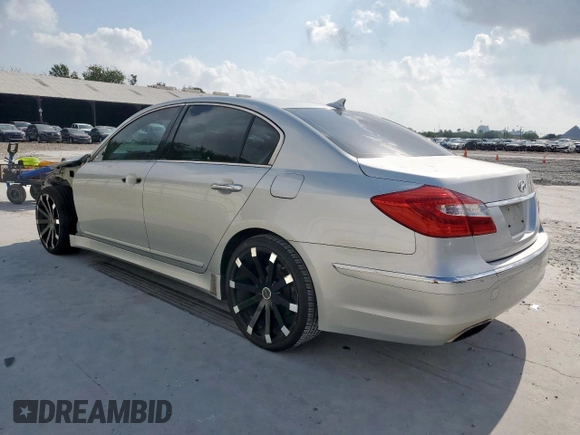 2013 Hyundai Genesis 3.8L with VIN KMHGC4DD4DU243086, listed as a Copart auction lot 60166675 with 95,471 mi miles and Salvage title. Bid and sale history available at DreamBid. Image 2.