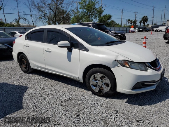 2015 Honda Civic Sedan LX with VIN 19XFB2F54FE214704, listed as a Copart auction lot 52505895 with 110,497 mi miles and Salvage Title. Bid and sale history available at carsss.com. Image 4.