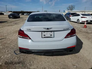 2020 Genesis G70 3.3T with VIN KMTG34LE3LU064052, listed as a Copart auction lot 83573294 with 56,514 mi miles and Salvage Title. Bid and sale history available at DreamBid. Image 6.