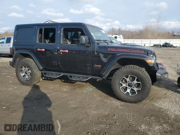 2021 Jeep Wrangler Unlimited Rubicon with VIN 1C4HJXFN5MW633804, listed as a Copart auction lot 47534015 with Not Provided miles and Salvage Title. Bid and sale history available at DreamBid. Image 4.