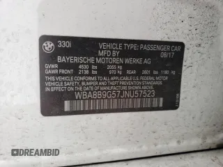 2018 BMW 3 Series 330i with VIN WBA8B9G57JNU57523, listed as a Copart auction lot 71773014 with 66,035 mi miles and Salvage Title. Bid and sale history available at carsss.com. Image 14.